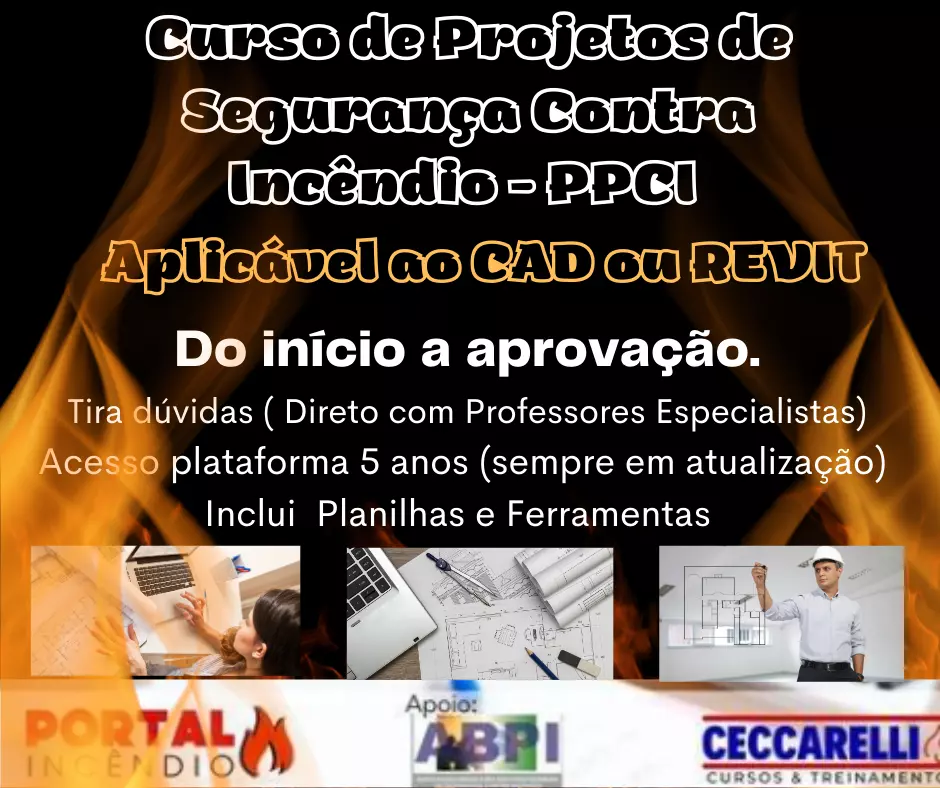 Curso PPCI do Início a Aprovação - Aplicável ao  AutoCAD ou REVIT - Inclui Planilhas Automatizadas para Hidrantes e  Cálculos (passo a passo)